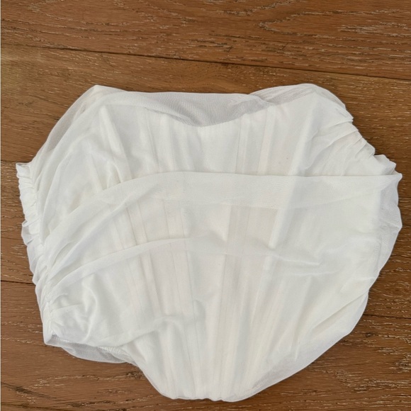 Modegal Women's Vintage Strapless Mesh Bustier Corset Bodyshaper Crop Top - Picture 2 of 4